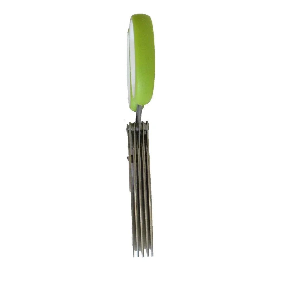Crate & Barrel Herb‎ Scissors 5 Blade Stainless Steel w/Cover Green